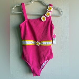 Betsy Johnson Pink Kids Swimwear with Floral Accents